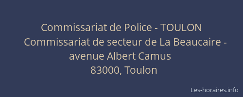 Commissariat de Police - TOULON