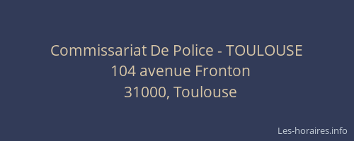 Commissariat De Police - TOULOUSE