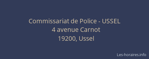 Commissariat de Police - USSEL