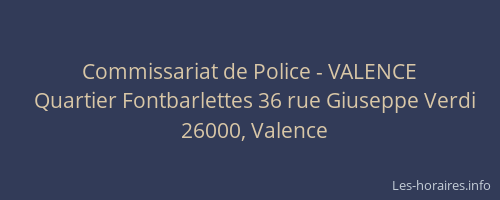 Commissariat de Police - VALENCE