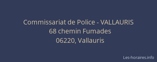Commissariat de Police - VALLAURIS