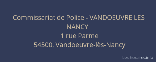 Commissariat de Police - VANDOEUVRE LES NANCY