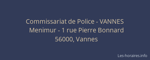 Commissariat de Police - VANNES