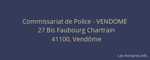 Commissariat de Police - VENDOME