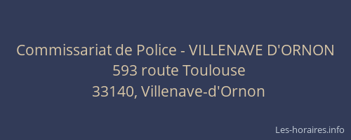 Commissariat de Police - VILLENAVE D'ORNON