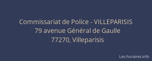 Commissariat de Police - VILLEPARISIS