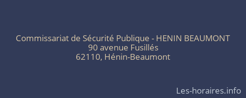 Commissariat de Sécurité Publique - HENIN BEAUMONT