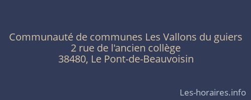 Communauté de communes Les Vallons du guiers