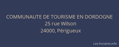 COMMUNAUTE DE TOURISME EN DORDOGNE