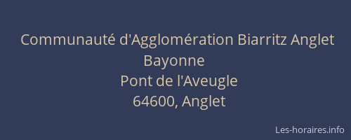 Communaut&eacute; d'Agglom&eacute;ration Biarritz Anglet Bayonne