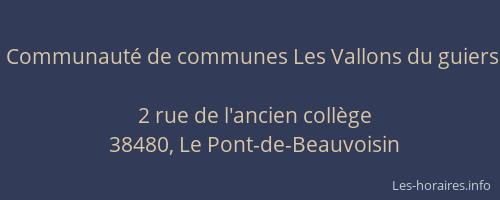 Communaut&eacute; de communes Les Vallons du guiers
