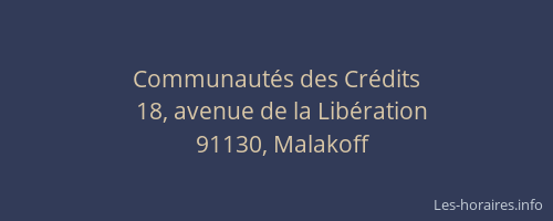 Communautés des Crédits
