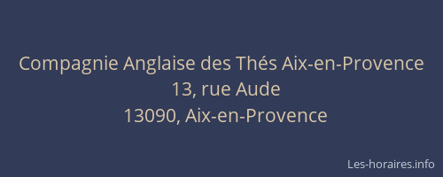Compagnie Anglaise des Thés Aix-en-Provence