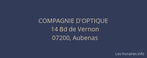 COMPAGNIE D'OPTIQUE