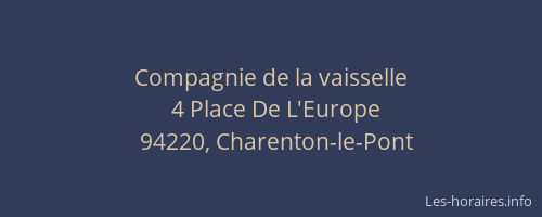 Compagnie de la vaisselle