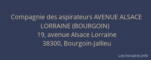Compagnie des aspirateurs AVENUE ALSACE LORRAINE (BOURGOIN)