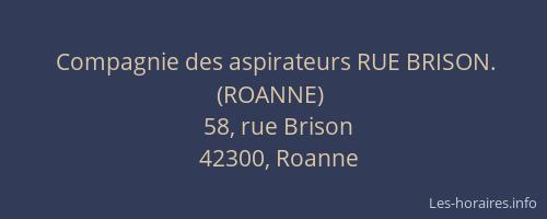 Compagnie des aspirateurs RUE BRISON. (ROANNE)