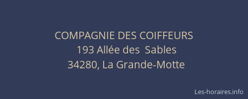 COMPAGNIE DES COIFFEURS