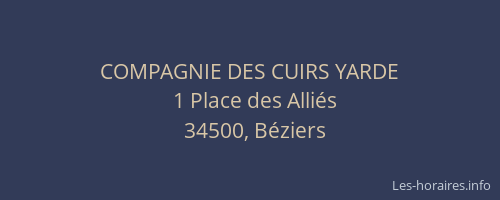 COMPAGNIE DES CUIRS YARDE