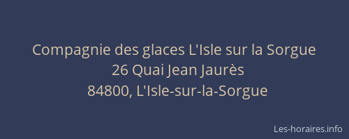 Compagnie des glaces L'Isle sur la Sorgue