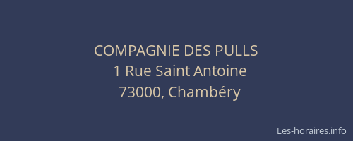 COMPAGNIE DES PULLS