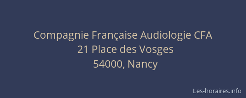 Compagnie Française Audiologie CFA