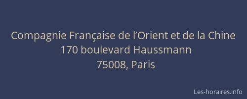 Compagnie Française de l’Orient et de la Chine