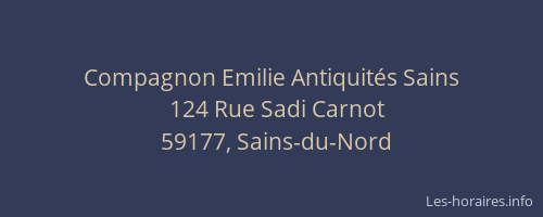 Compagnon Emilie Antiquités Sains