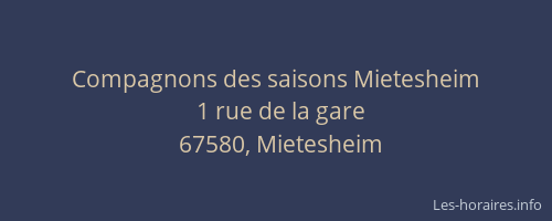 Compagnons des saisons Mietesheim