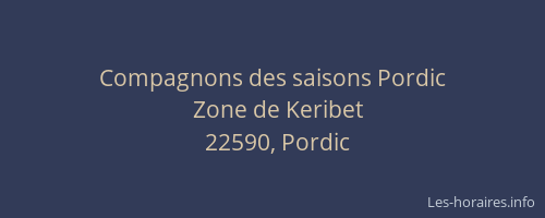 Compagnons des saisons Pordic