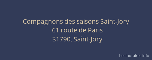 Compagnons des saisons Saint-Jory