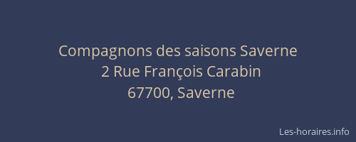 Compagnons des saisons Saverne