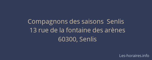 Compagnons des saisons  Senlis