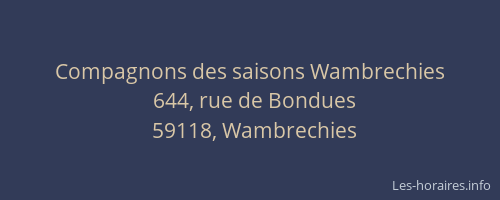 Compagnons des saisons Wambrechies