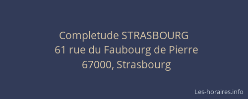 Completude STRASBOURG