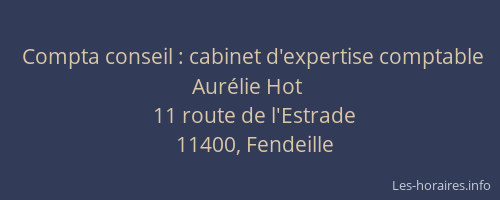 Compta conseil : cabinet d'expertise comptable Aur&eacute;lie Hot