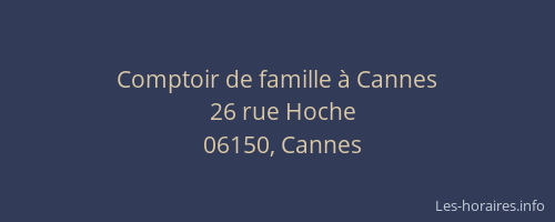 Comptoir de famille à Cannes