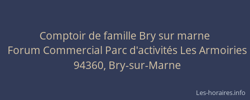 Comptoir de famille Bry sur marne