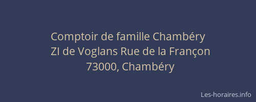 Comptoir de famille Chambéry