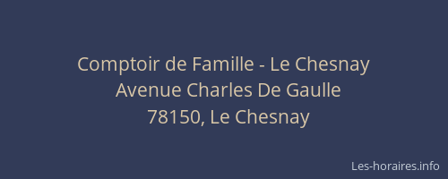 Comptoir de Famille - Le Chesnay