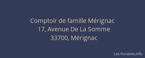 Comptoir de famille Mérignac