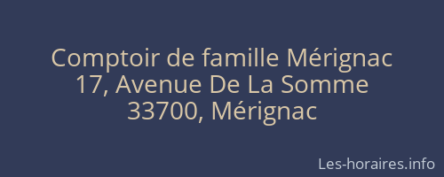 Comptoir de famille Mérignac