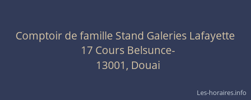 Comptoir de famille Stand Galeries Lafayette