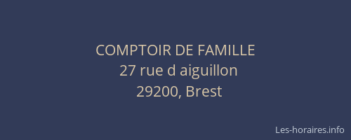 COMPTOIR DE FAMILLE