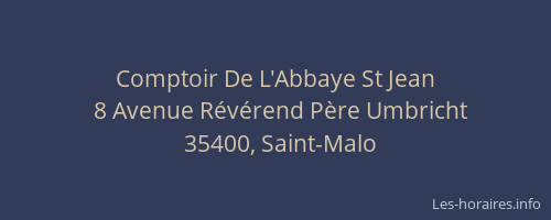 Comptoir De L'Abbaye St Jean