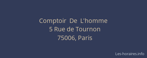 Comptoir  De  L'homme