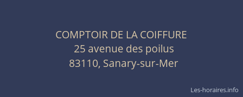 COMPTOIR DE LA COIFFURE