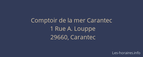 Comptoir de la mer Carantec