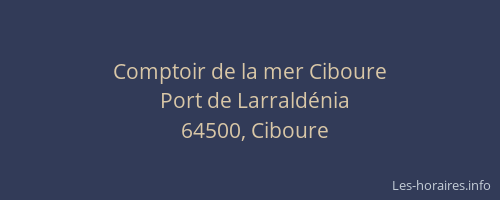 Comptoir de la mer Ciboure