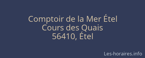 Comptoir de la Mer Étel